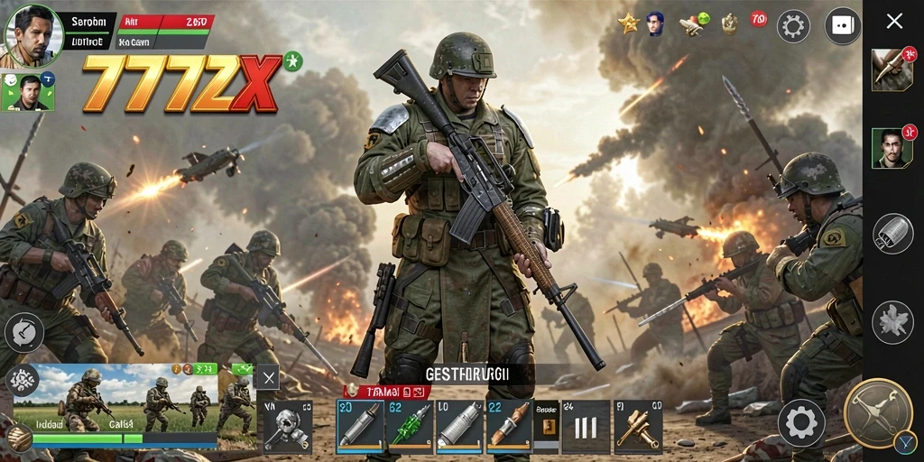 Screenshot gameplay menampilkan pertempuran strategis yang mendebarkan.
