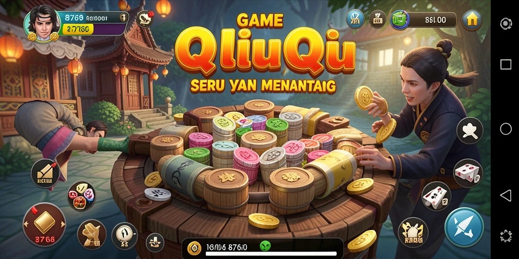 Tangkapan layar dari gameplay QiuQiu di 8768.