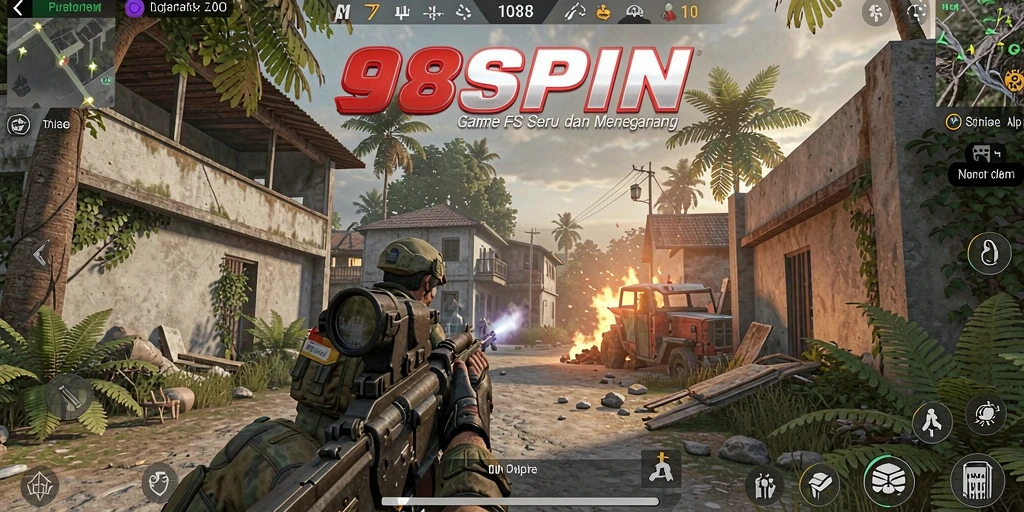 Tampilan aksi mendebarkan dalam gameplay 98SPIN dengan grafis menawan.
