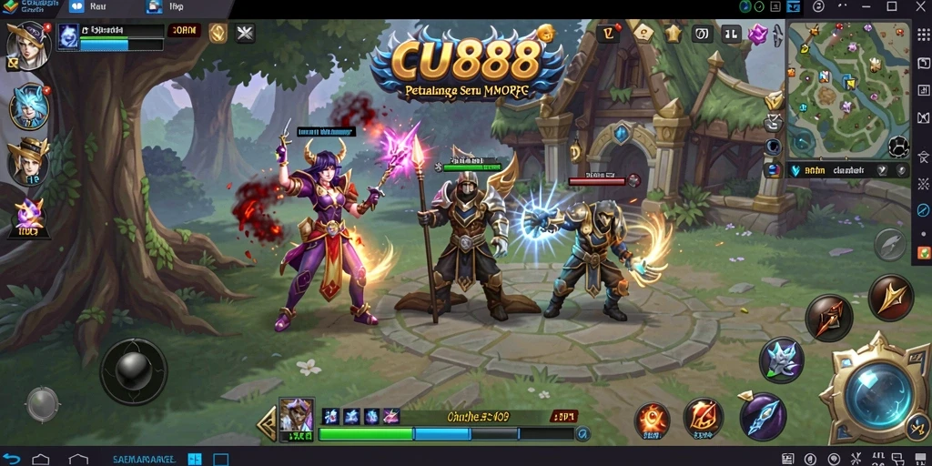 Gambaran gameplay seru dalam dunia MMORPG CU888.
