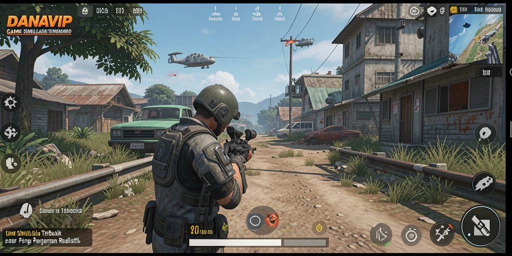 Screenshot menunjukkan gameplay simulasi yang mendalam dan interaktif.