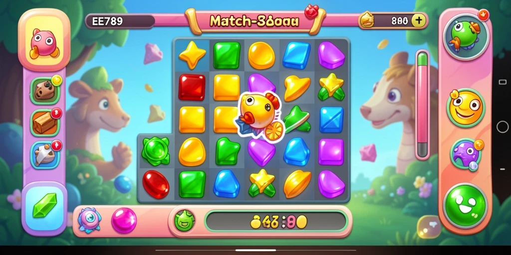 Gameplay seru dari game Match-3 EE789 dengan grafis menawan.