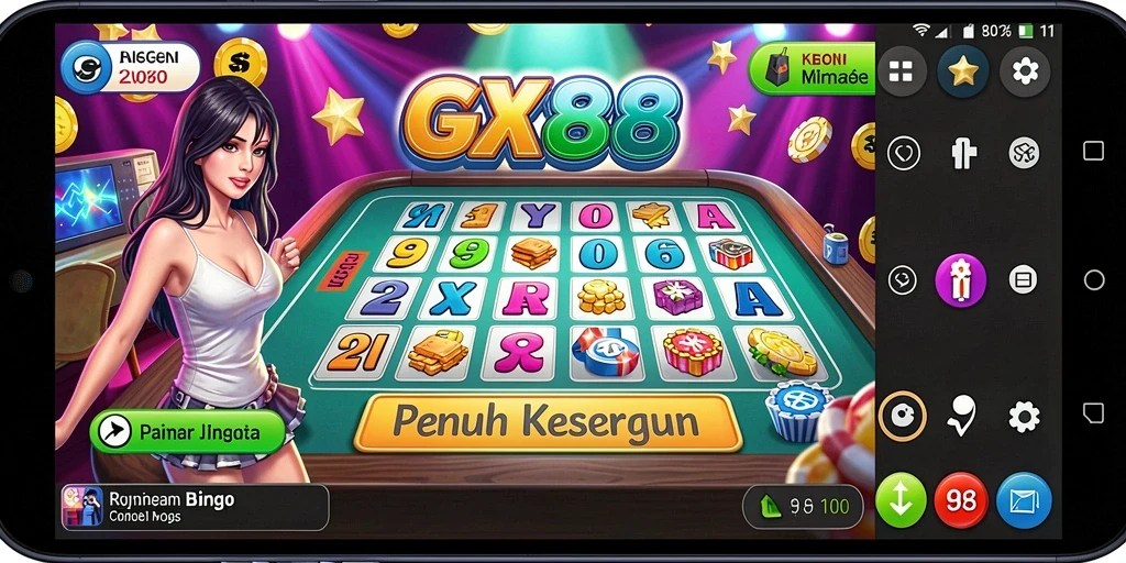Tampilan utama gameplay GX88 dengan tema Bingo yang menarik.