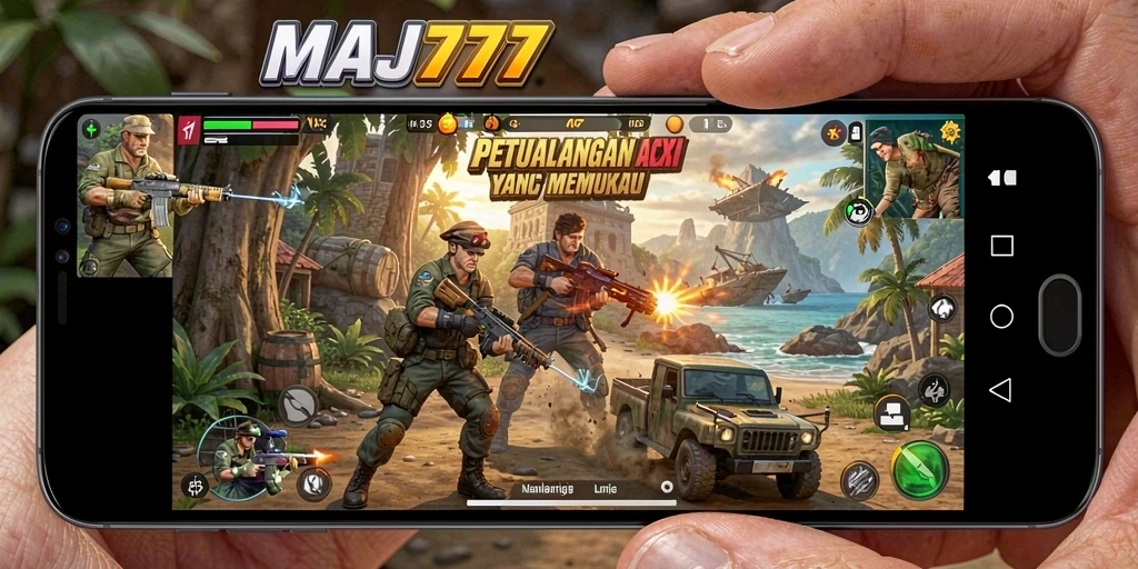 Screenshot menampilkan aksi mendebarkan di MAJ777.