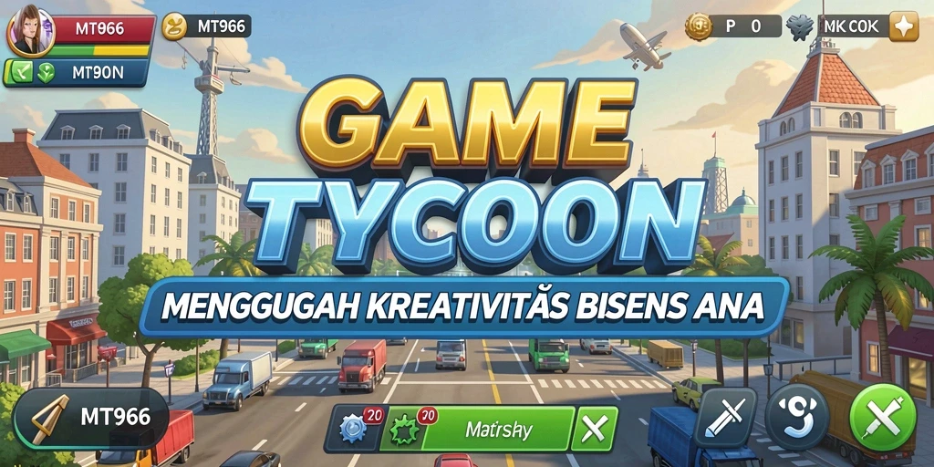 Tampilan gameplay seru dari MT966 yang menunjukkan pengelolaan bisnis.