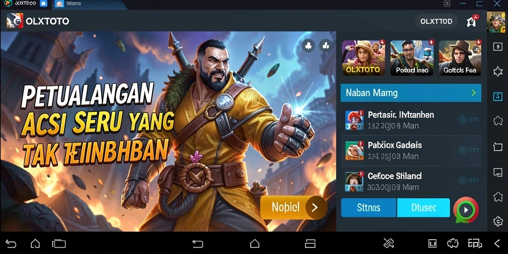 Tangkapan layar utama OLXTOTO menampilkan gameplay aksi yang mendebarkan.