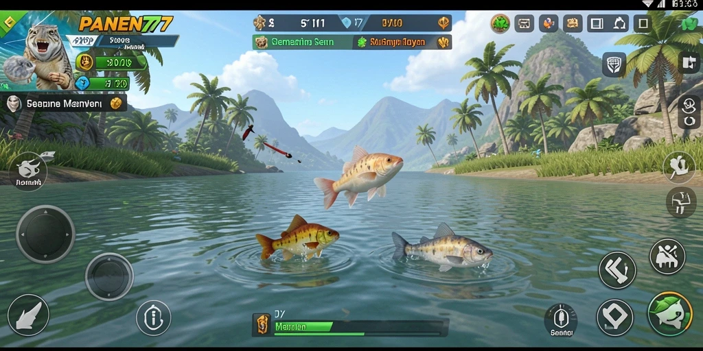 Gameplay memancing yang seru dan penuh tantangan.