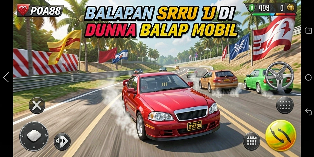 Tampilan mendebarkan dari balapan mobil di POA88.
