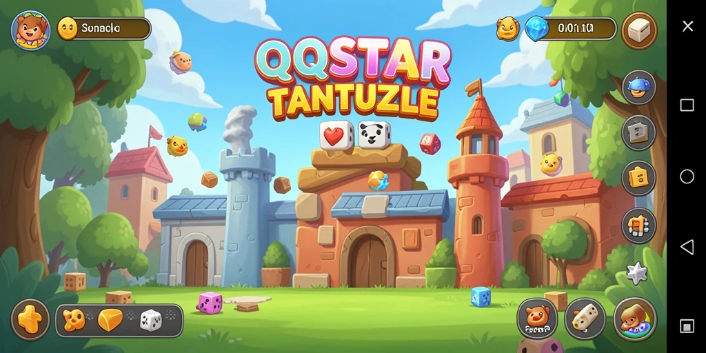 Tampilan gameplay menarik dari QQSTAR dengan tantangan puzzle yang seru.