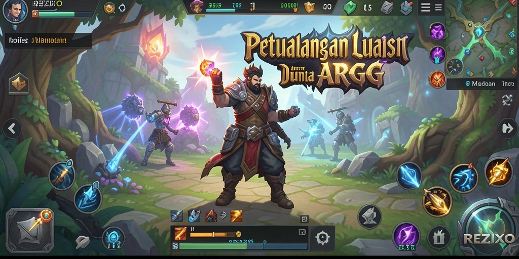 Tampilan utama gameplay ARPG yang menegangkan di REZIXO.