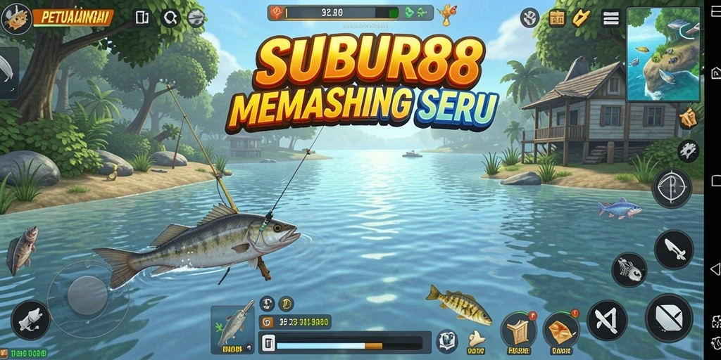 Gameplay seru SUBUR88 saat menangkap ikan di laut.