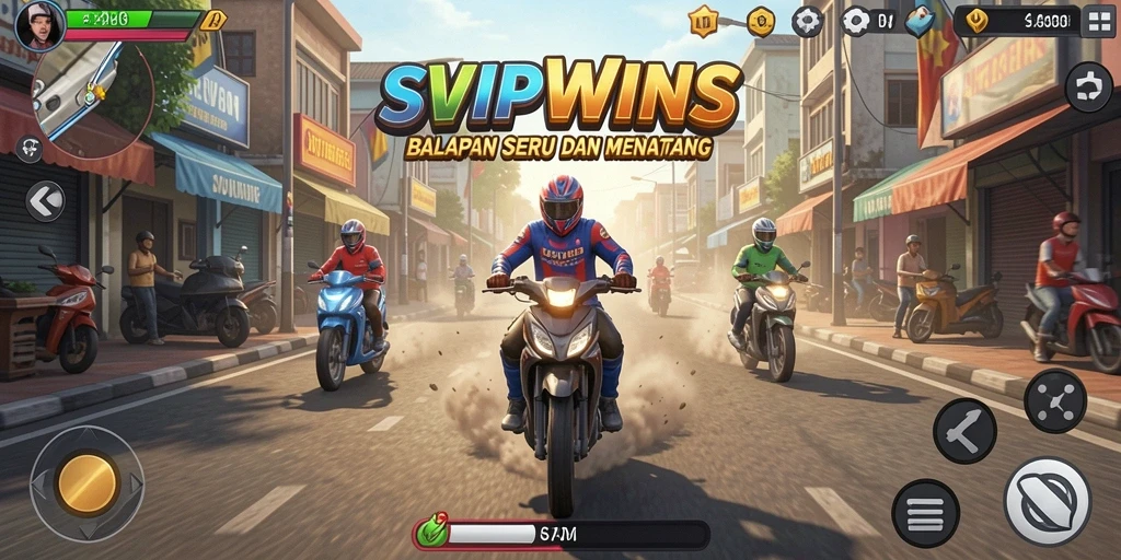 Gameplay menarik dari balapan mobil di SVIPWINS.