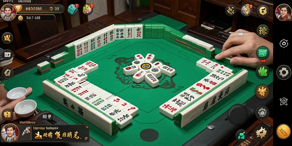 Screenshot dari gameplay V87 menunjukkan aksi Mahjong yang mendebarkan.