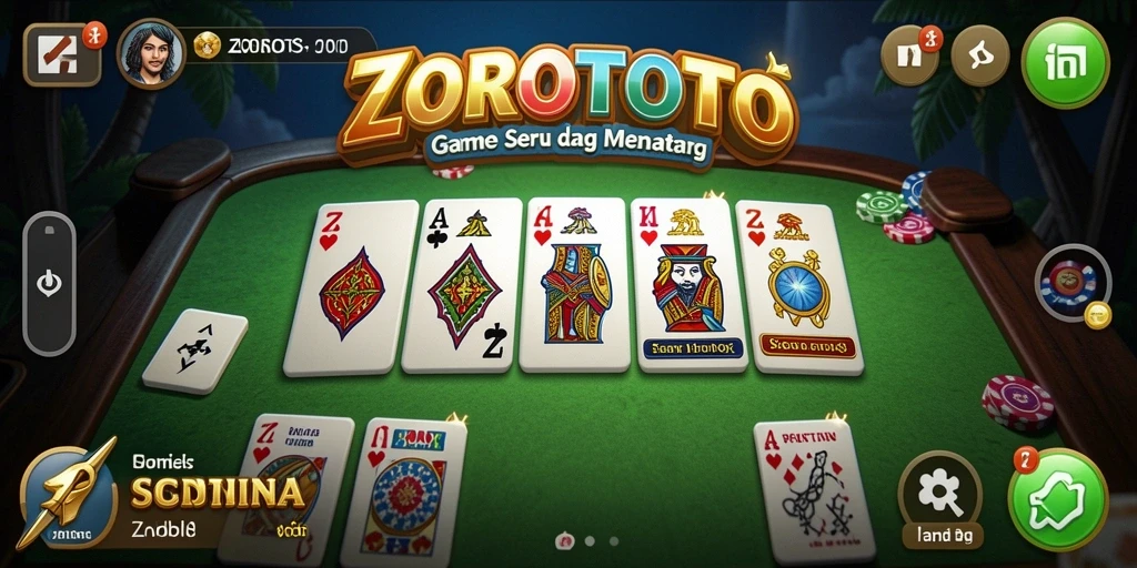 Screenshot ZOROTOTO menunjukkan gameplay Domino yang menarik dan seru.